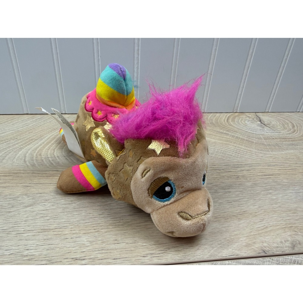 Basic Fun Cutetitos Carnivalitos Camel Brown Gold Star Rainbow Plush Toy 7.5in